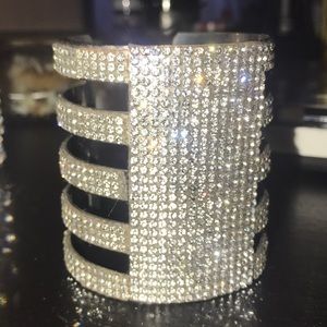 Silver diamond rhinestone bracelet